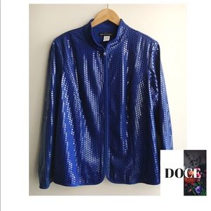 aDRESSing WOMAN Royal Blue Vinyl Sequin Jacket